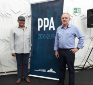 9/11/2017 - Luizão e Gerson, do Sintapi-CUT, participam do Fórum Interconselhos, em Brasília